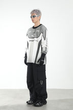 Round Neck Logo Racing L/S Tee