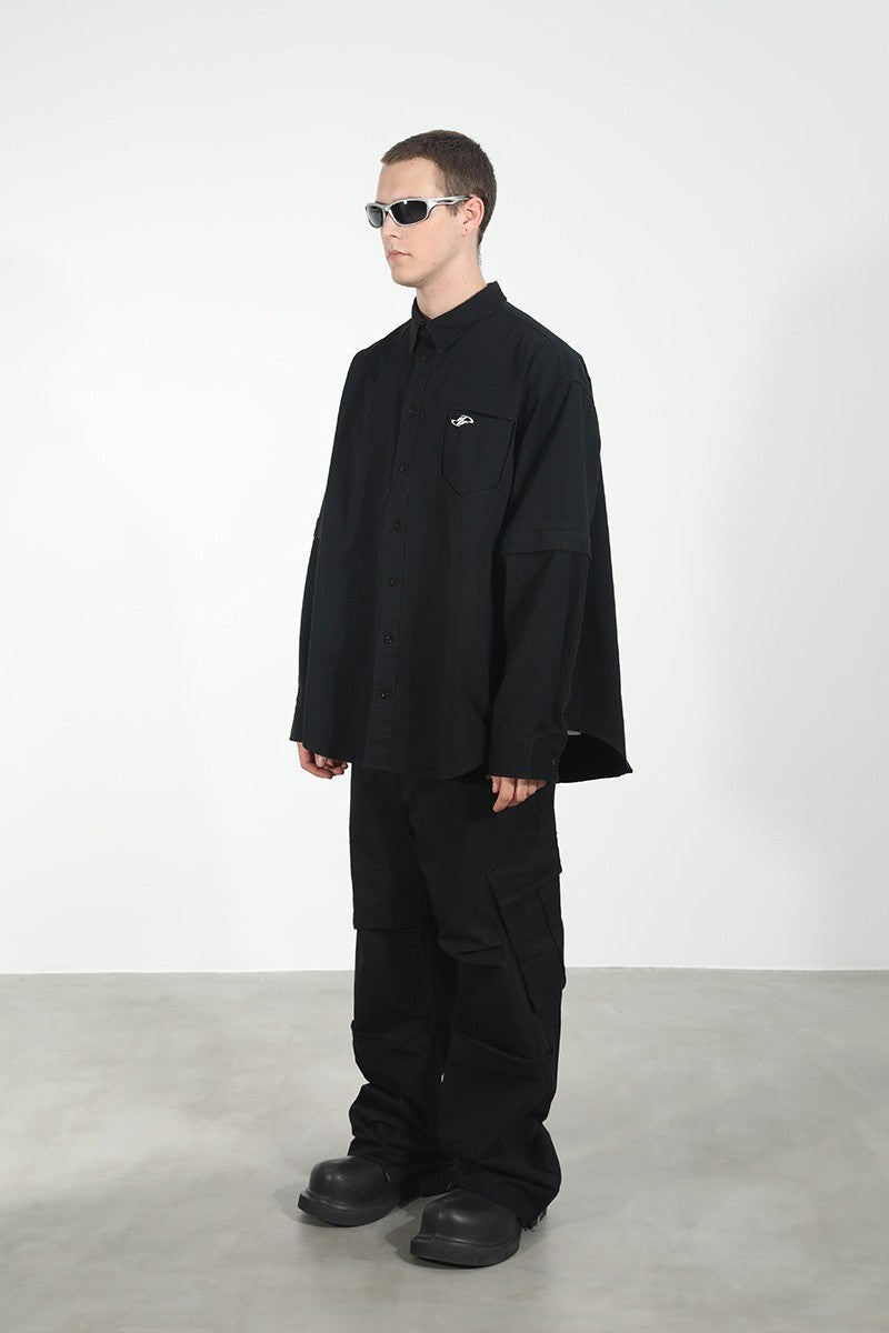 Detachable Sleeves Loose Shirt