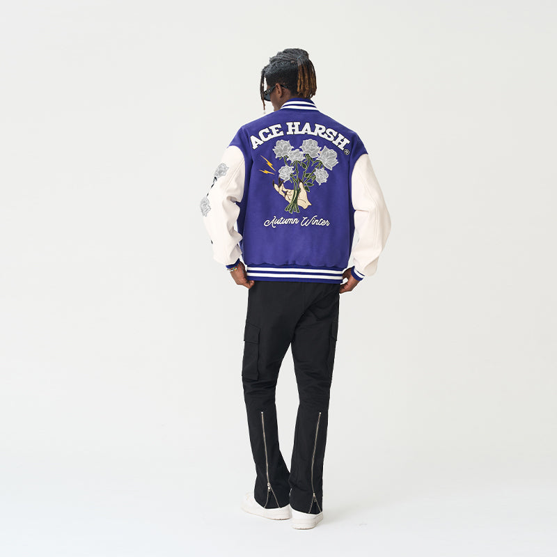 Bouquet Of White Roses Varsity Jacket