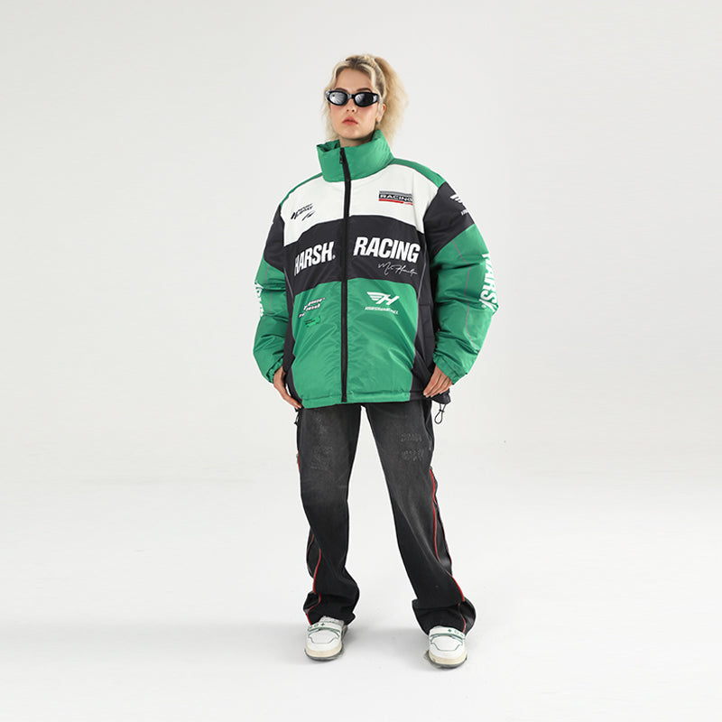 Retro Motorcycle Racing Down Jacket – Harsh and Cruel
