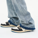 Gothic Logo Embroidered Flared Denim