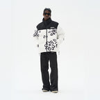 Watercolor Flowers Printed Down Jacket