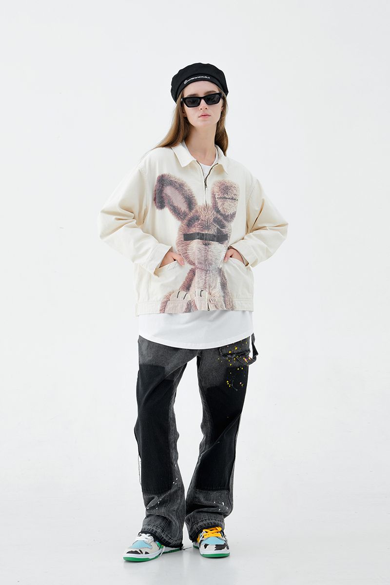 Rabbit Print Coach Jacket