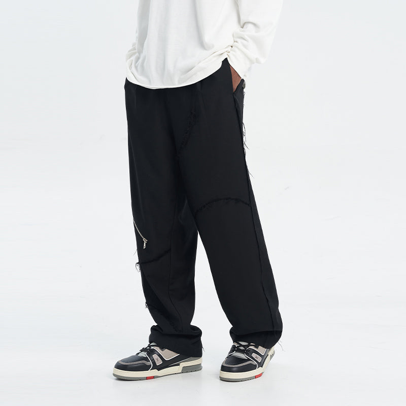 Deconstructed Zipper Suit Trousers