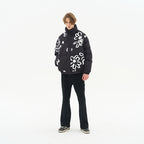 Watercolor Flowers Stand Up Collar Down Jacket
