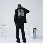 3D Grid Print Long Sleeved Tee