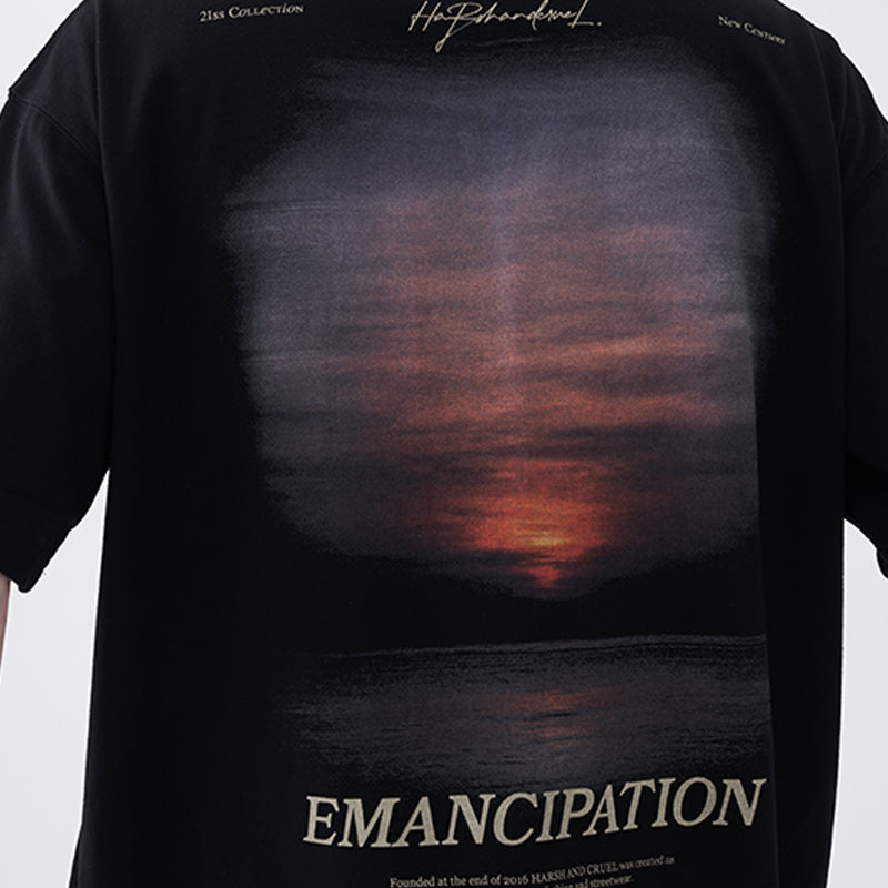 Sunset Handwriting Logo Tee