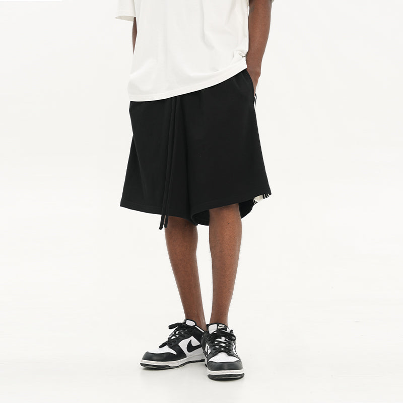 Side Striped Basic Loose Shorts