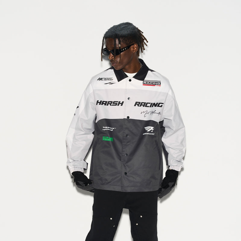 Colorblock Logo Racing Coach Jacket