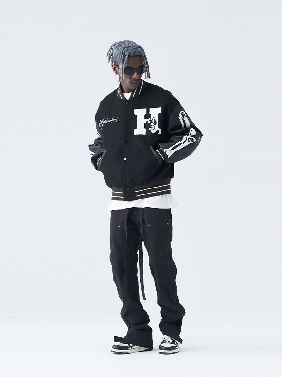 Skeleton Woolen Varsity Jacket