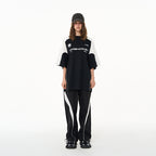 Stitching Loose Round Neck Logo Tee