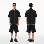 Deconstructed Pleated Zipper Shirt