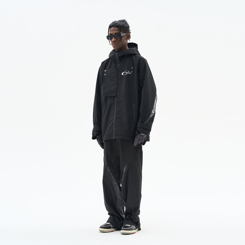 Deconstructed Functional Rubberized Zipper Jacket