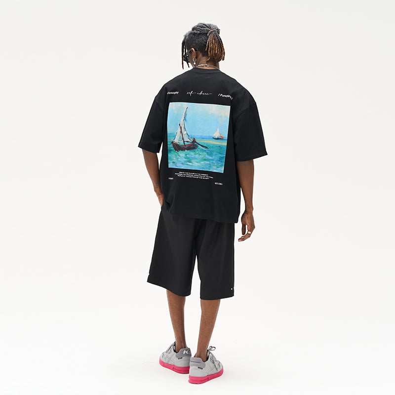 Marine Landscape Oil Painting Printed Tee
