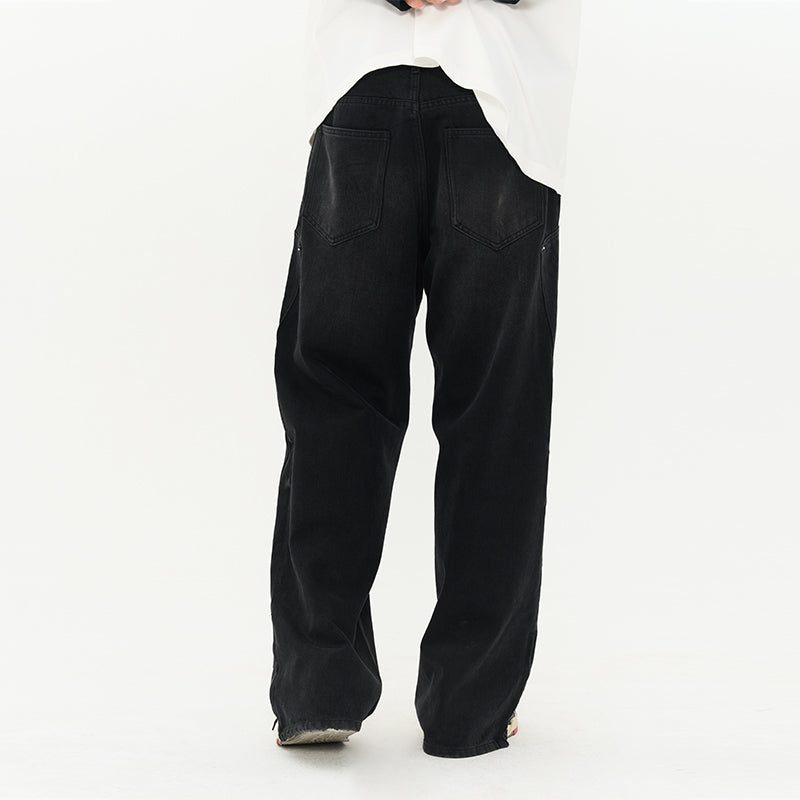 Washed Loose Patches Jeans