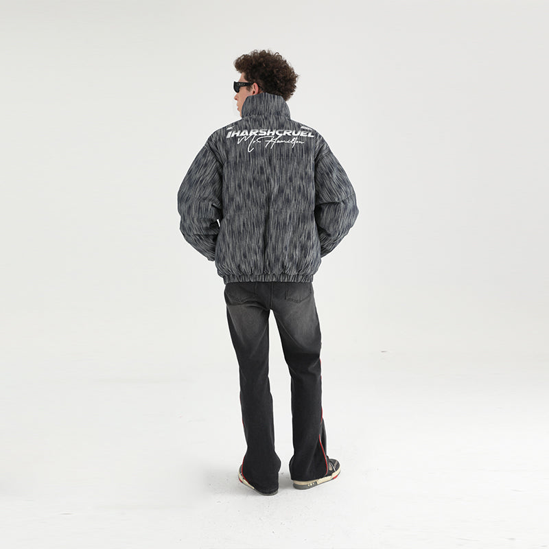 Custom Denim Logo Padded Down jacket