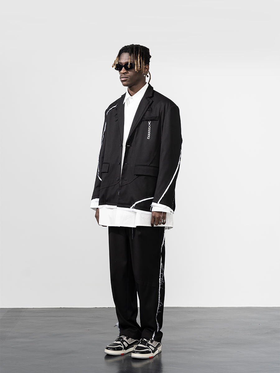 Ripped Loose Straight Trousers