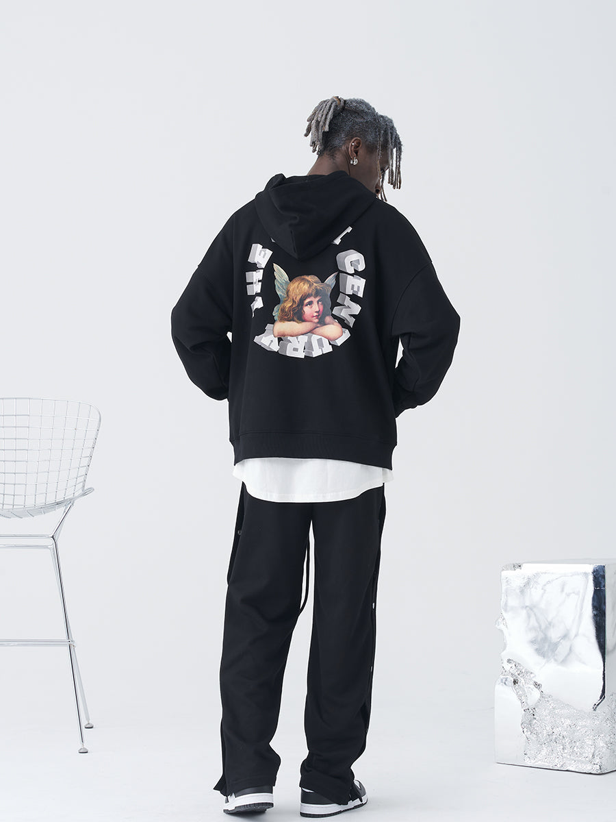 Retro Angel Print Hoodie – Harsh and Cruel