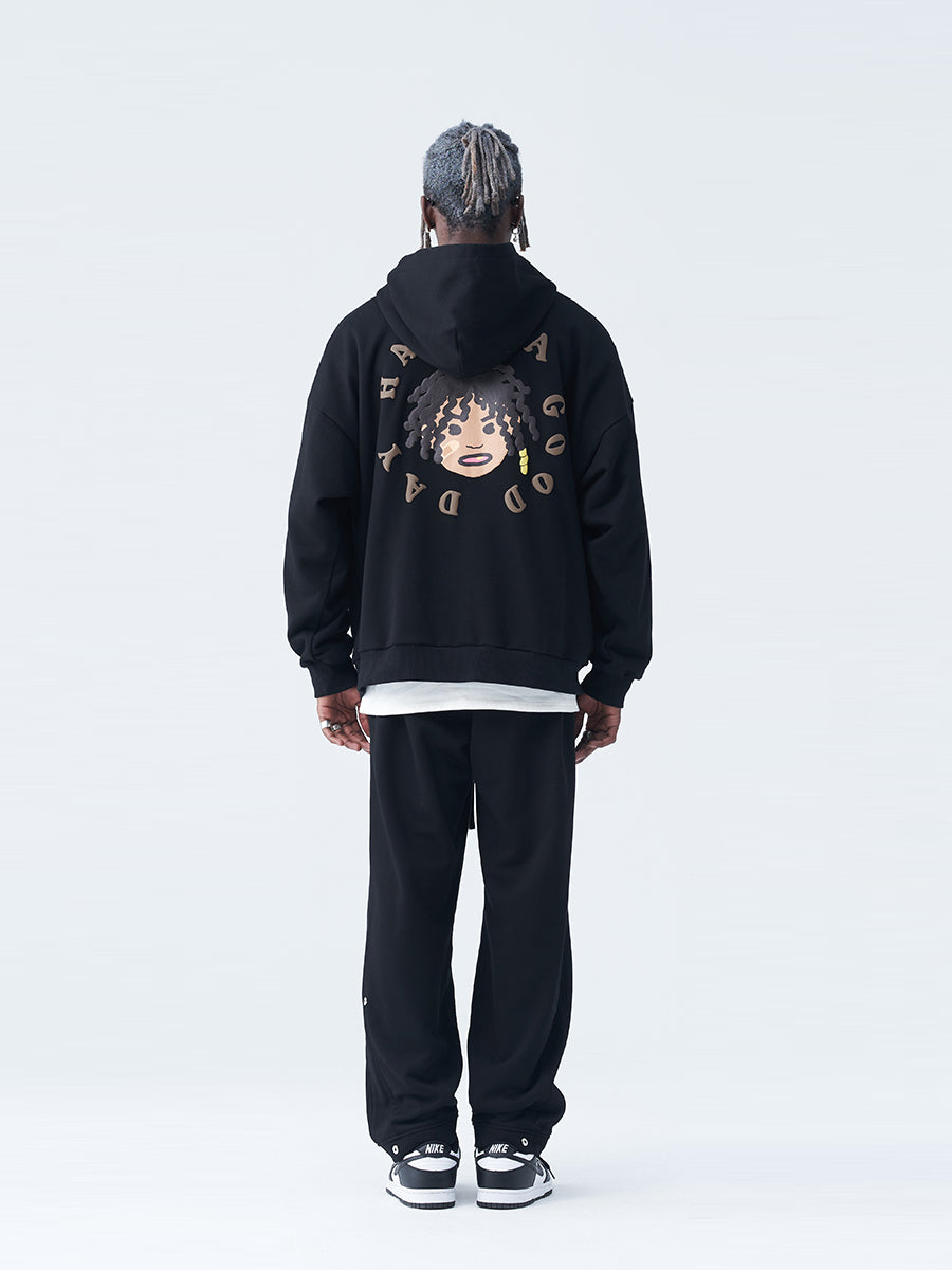 Cartoon Foam Print Hoodie