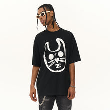 Load image into Gallery viewer, Handpainted Cat Face Printed Tee
