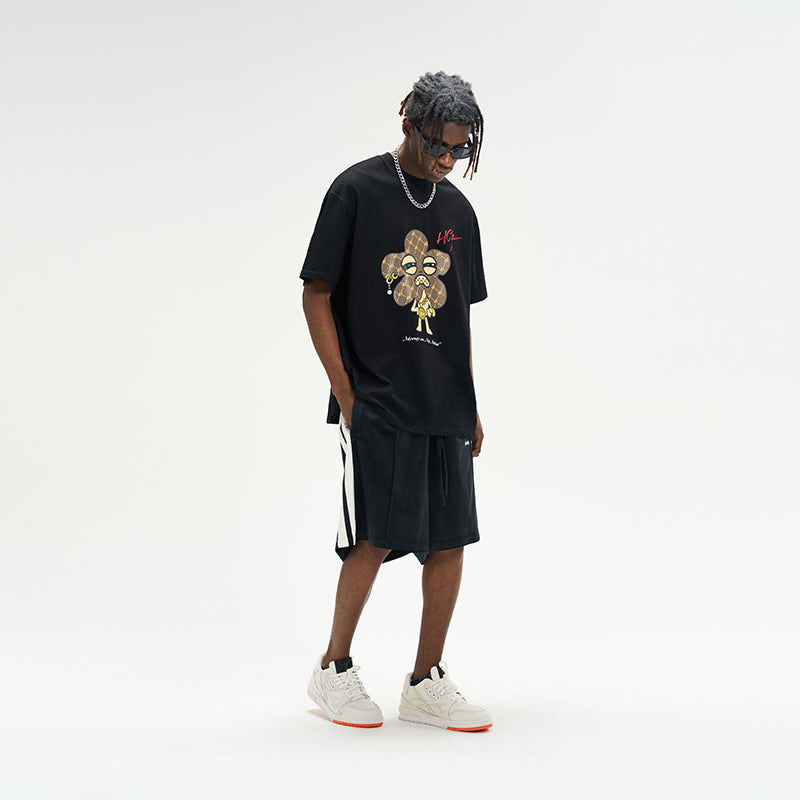 Cartoon Flower Printed Tee