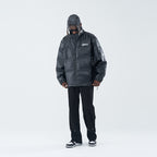 Gothic Logo Leather Down Jacket