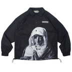 Virgin Mary Print Coach Jacket