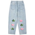 Embroidered Logo Broken Heart Denim
