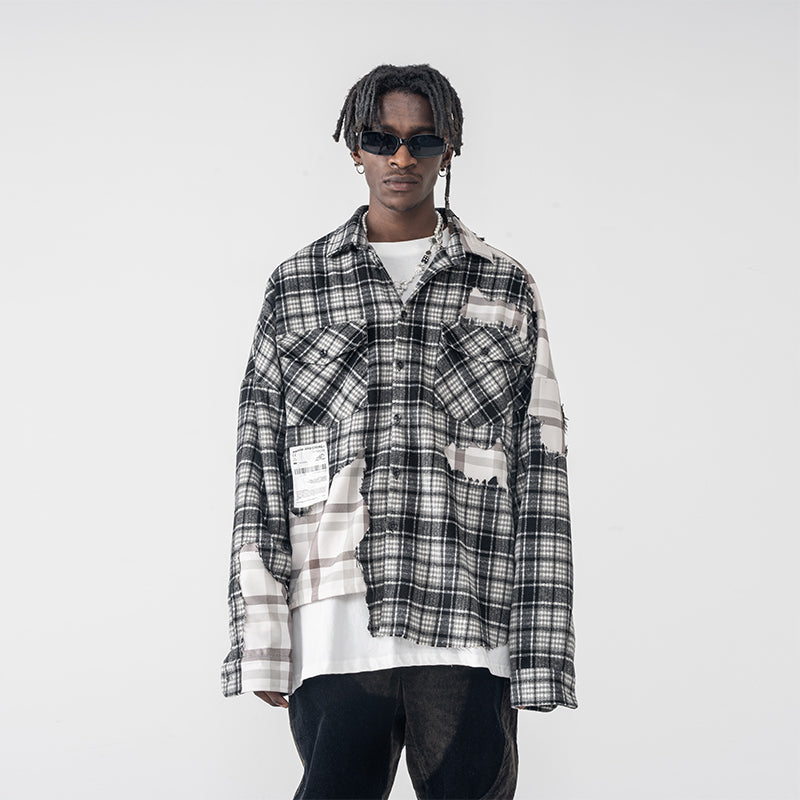 Deconstructed Plaid Flannel Shirt