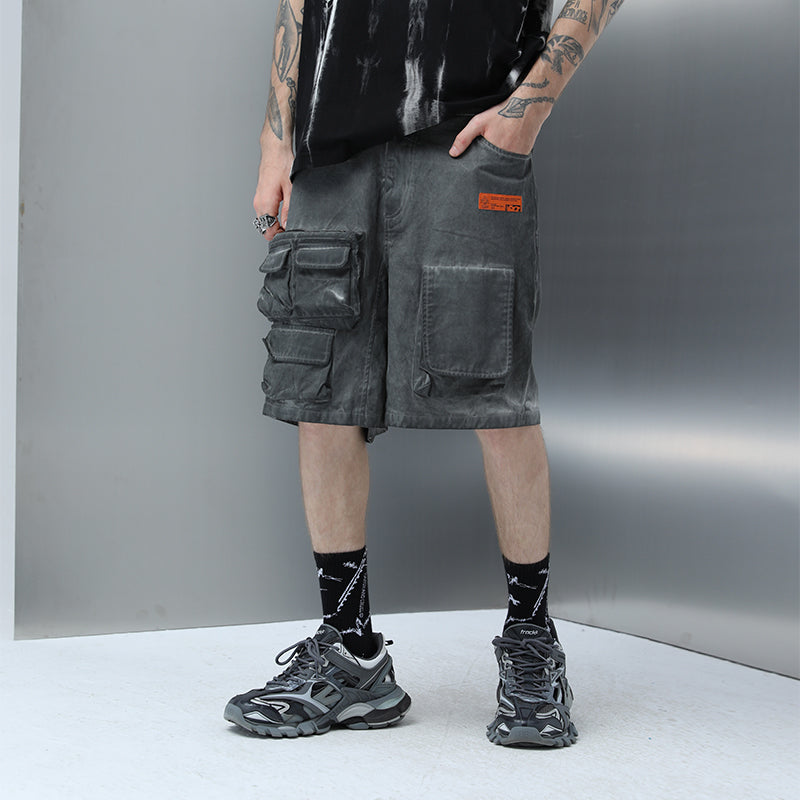 Washed Multi Pocket Shorts
