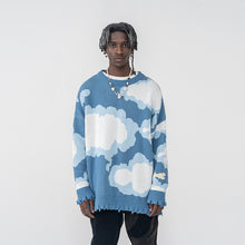 Load image into Gallery viewer, Blue Sky Ripped Sweater
