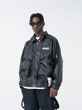 Load image into Gallery viewer, Zipper Logo Leather Jacket
