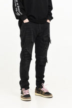 Distressed Moto Denim