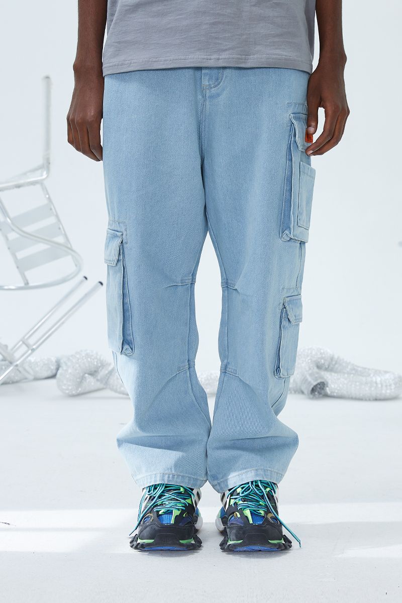 Washed Loose Pockets Denim
