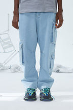 Washed Loose Pockets Denim