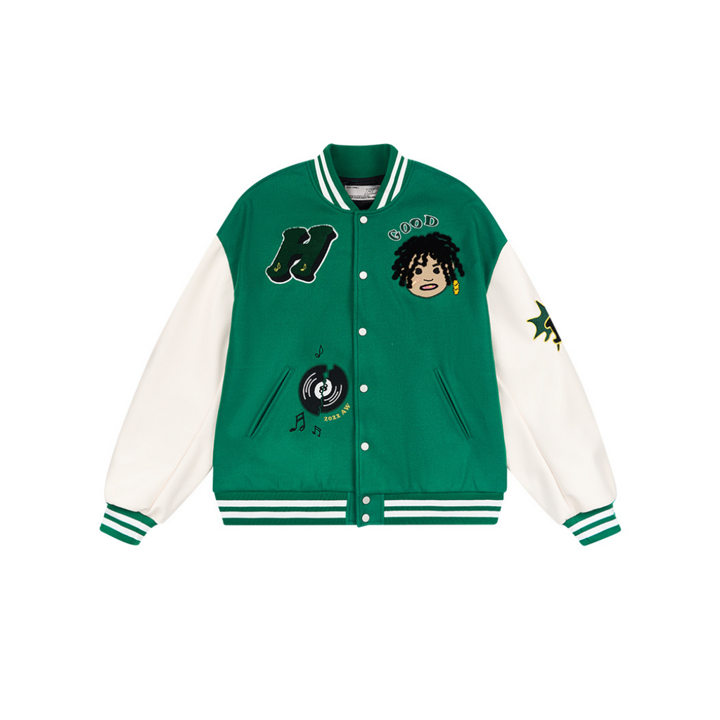 Eight Ball Vinile Embroidered Varsity Jacket