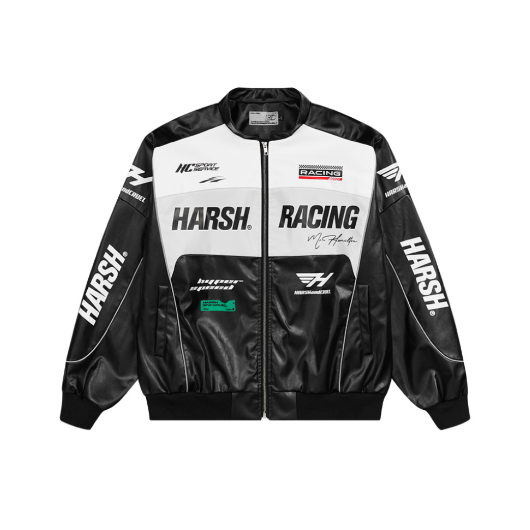 Retro Motorcycle Faux Leather Racing Jacket – Harsh and Cruel