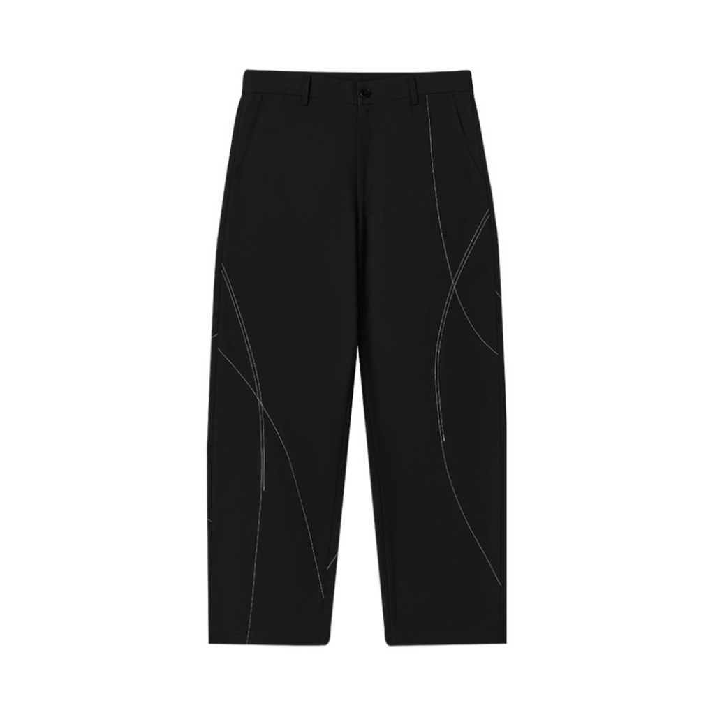 Deconstructed Asymmetric Nylon Pants