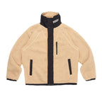 High Collar Logo Sherpa Jacket