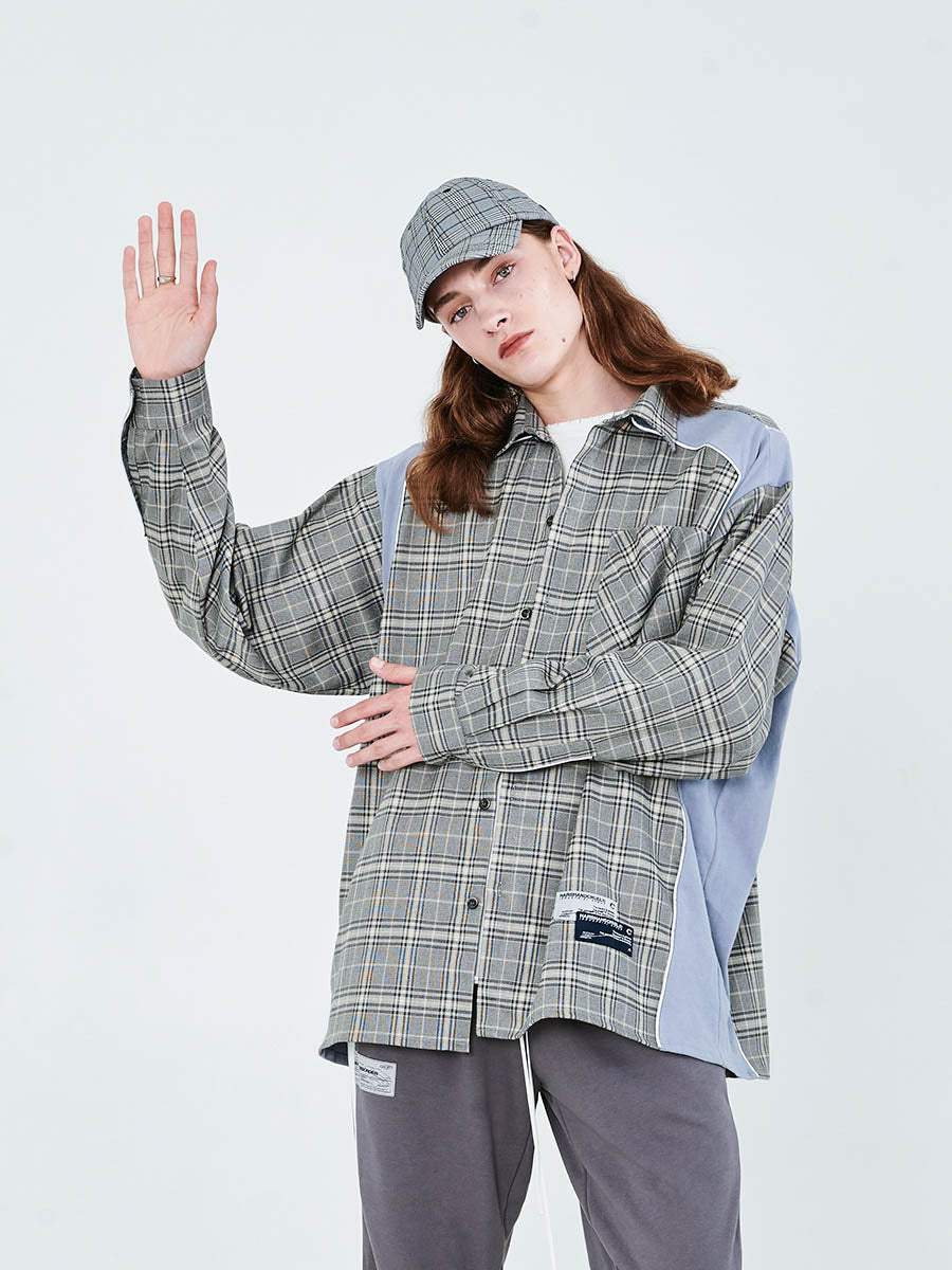 Plaid Reflective Long Sleeve Shirt