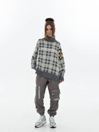 Plaid Flowers Turtleneck