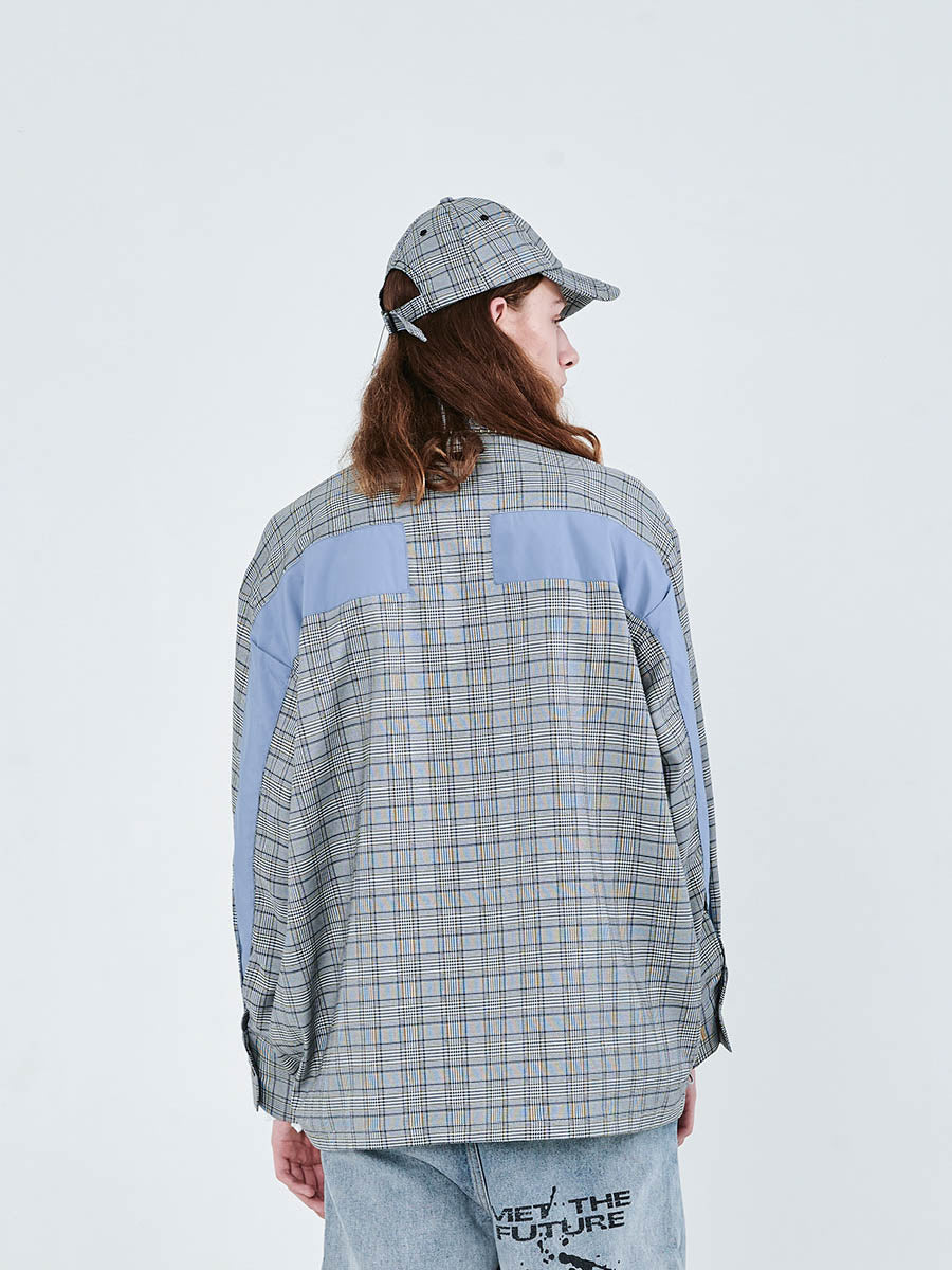 Plaid Irregular Long Sleeve Shirt