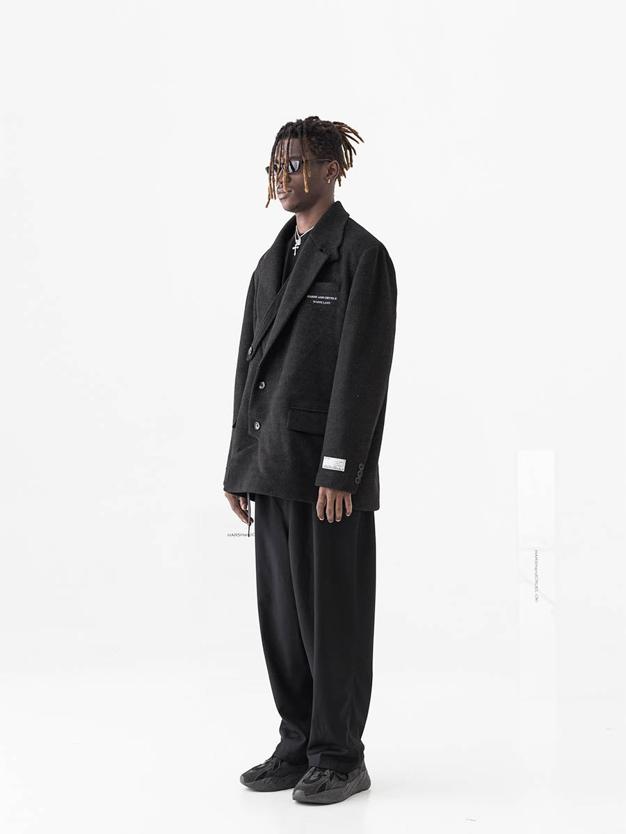 Heavy Wool Logo Blazer