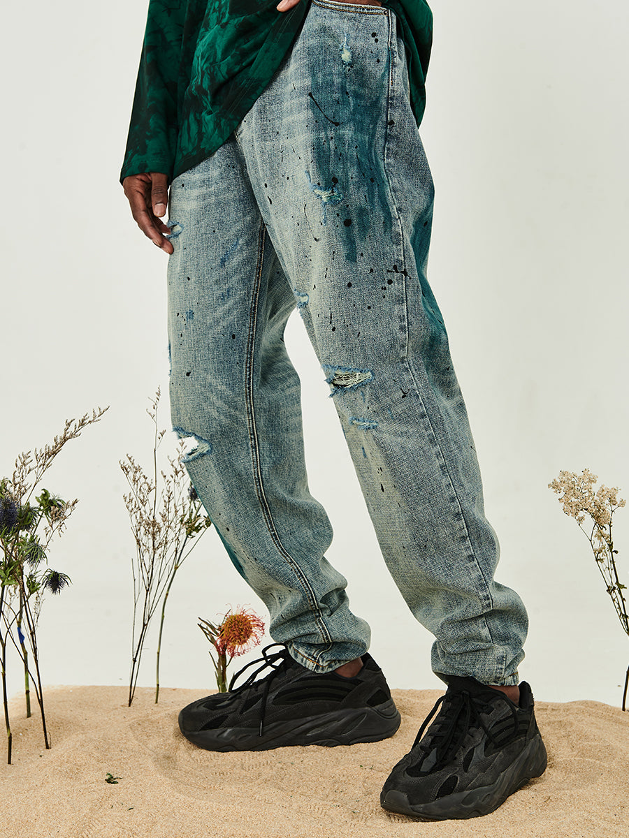 Ink Distressed Denim