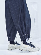 Dark Adjustable Plaid Pants