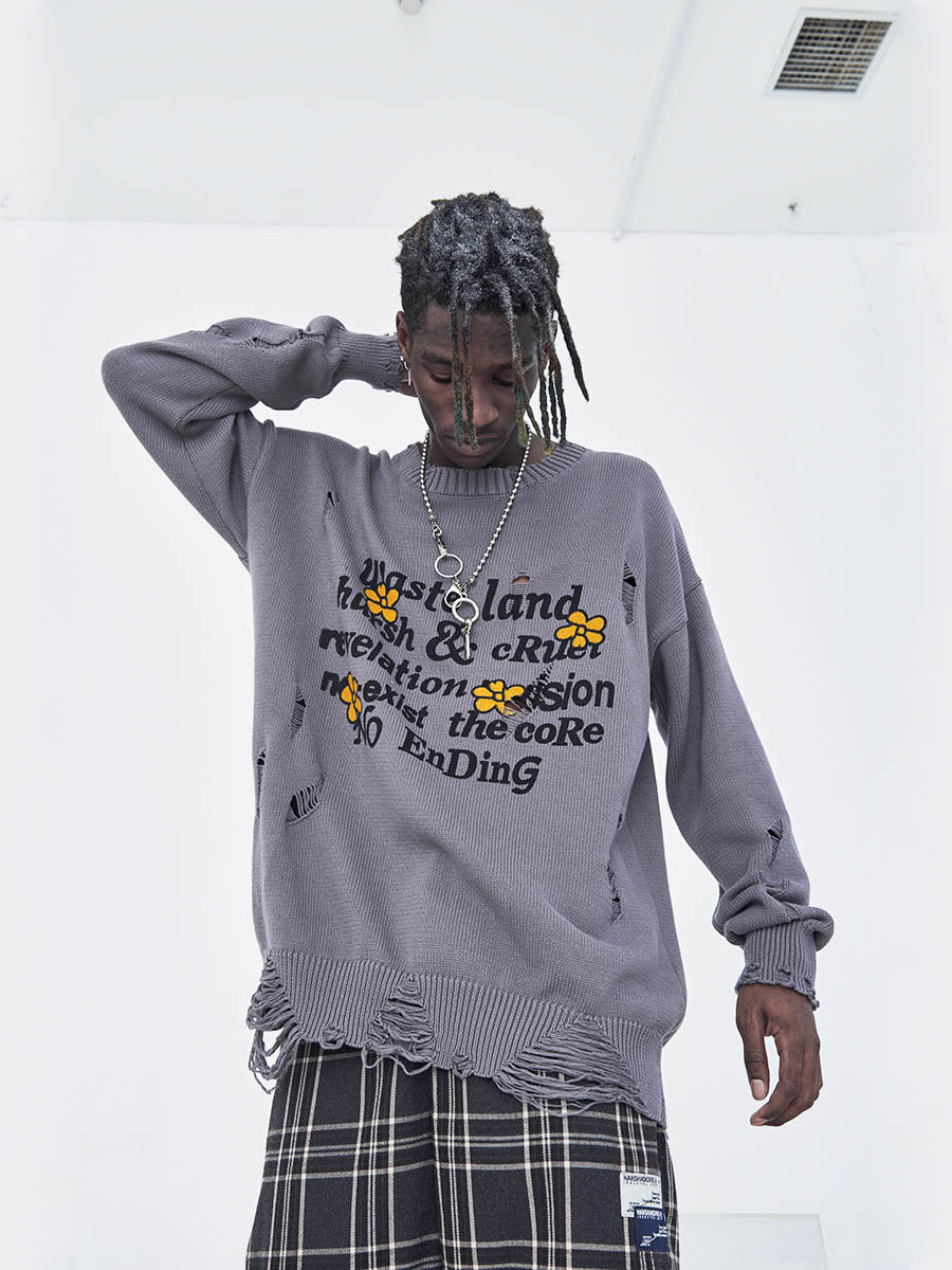 Destroyed Fun Knit Sweater