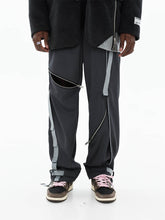 Load image into Gallery viewer, Reflective Strip Zipper Loose Trousers
