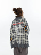 Plaid Flowers Turtleneck