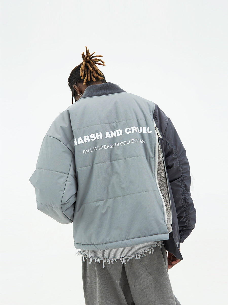 Multi Fabric Deconstruction Down Jacket