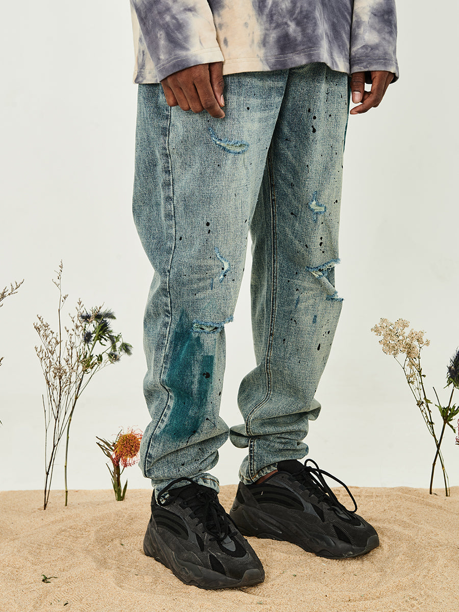 Ink Distressed Denim